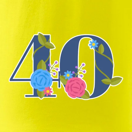 Kvetinové číslo kreslené - 40