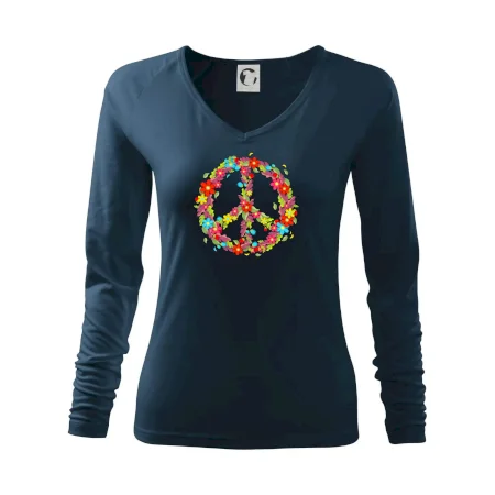 Peace symbol červené kvety