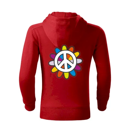 Peace symbol s kreslenou kvetinou