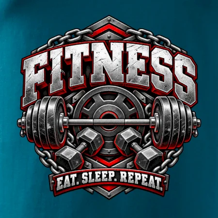 Fitness činka a závažia eat sleep repeat