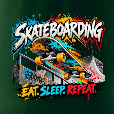 Skateboard ve street stylu eat sleep repeat