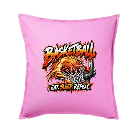 Basketbalový kôš s loptou eat sleep repeat