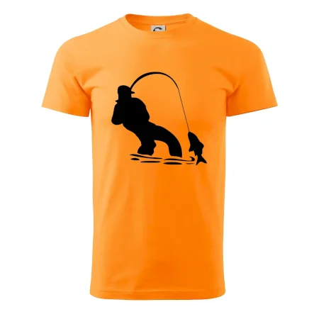 Rybár ťahajúce rybu