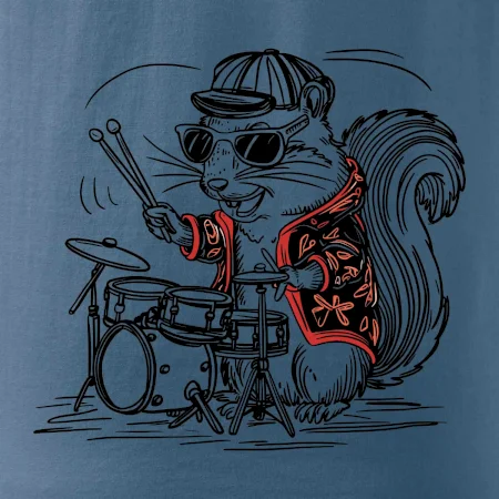 Squirrel playing drums
