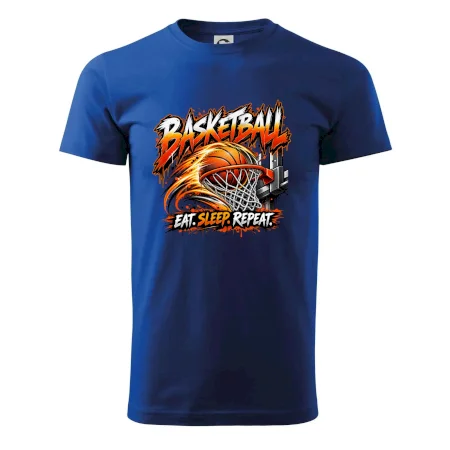 Basketbalový kôš s loptou eat sleep repeat