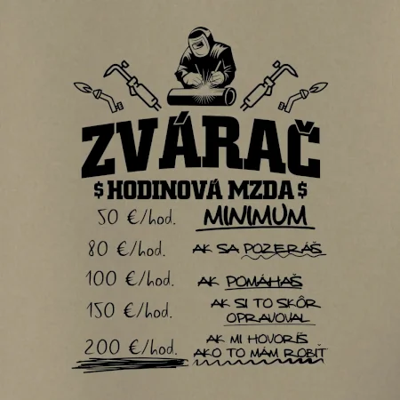 Hodinová mzda zvárač