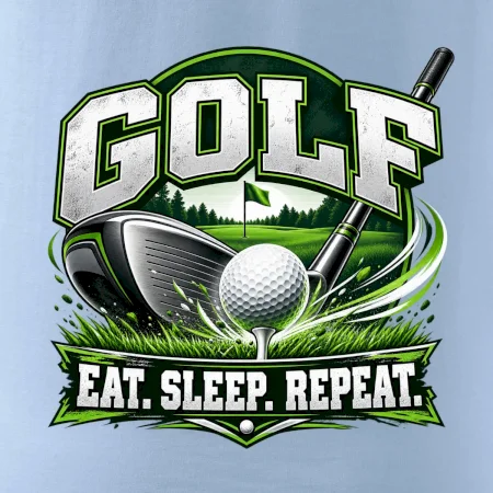Golfová palica s loptičkou eat sleep repeat