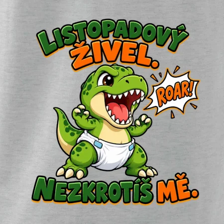 Listopadový živel zelený dinosaurus rex v plence