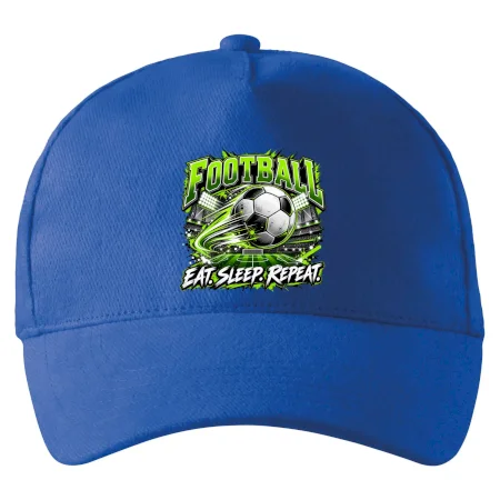 Futbalová lopta a štadión eat sleep repeat