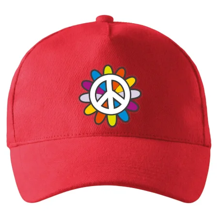 Peace symbol s kreslenou kvetinou