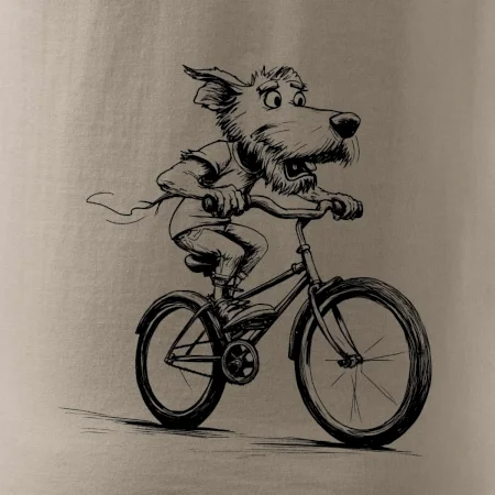 Pes na bicykli