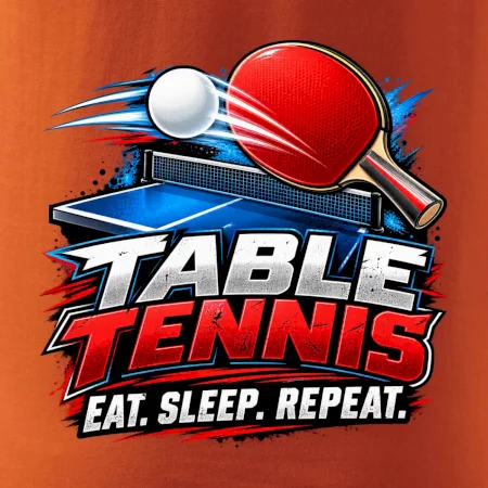Stolní tenis pálka a míček eat sleep repeat