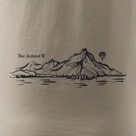 Nový Zéland nápis a hory Aoraki - Mount Cook