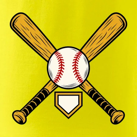 Zkřížené baseballové pálky a míček