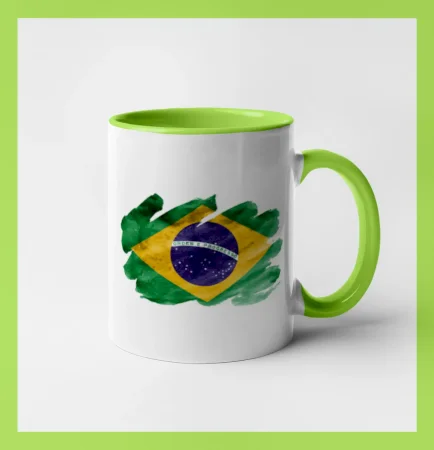 Brazília vlajka vodovej farby