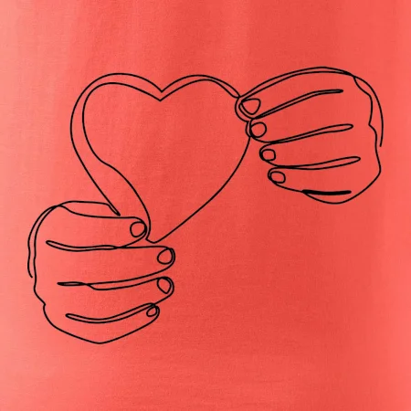 Ruka držiaca srdce jedným ťahom