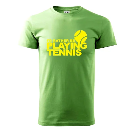 Playing tennis