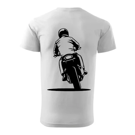 Motorkář na zádech - silnice