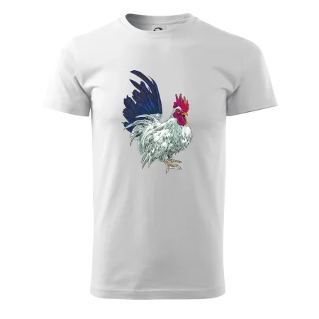 Kohút kreslený biely