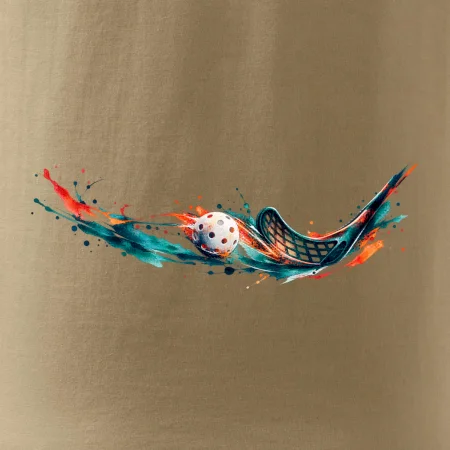 Florbalový úder v barevných tazích