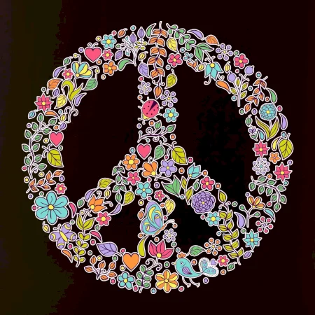 Peace symbol lístočky