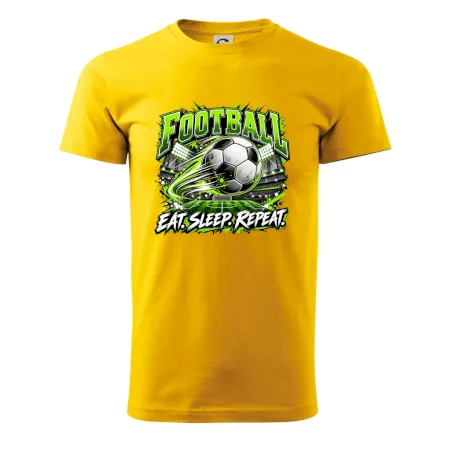 Futbalová lopta a štadión eat sleep repeat