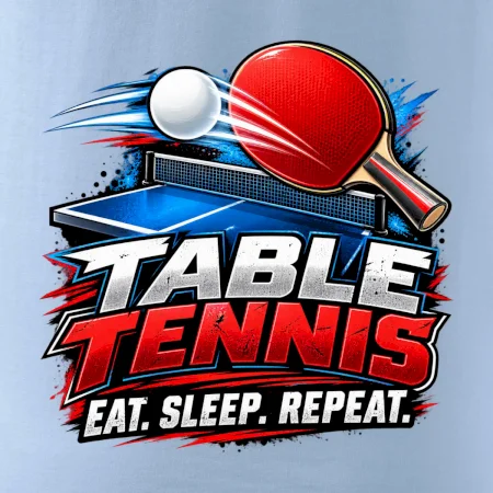 Stolní tenis pálka a míček eat sleep repeat
