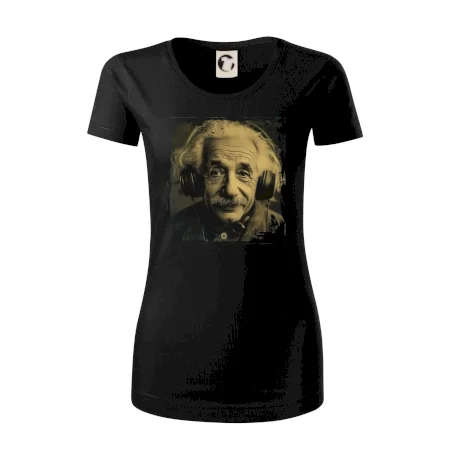 Albert Einstein so slúchadlami