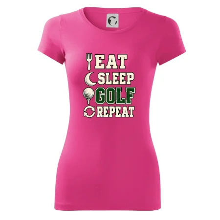 Eat sleep golf repeat typografie