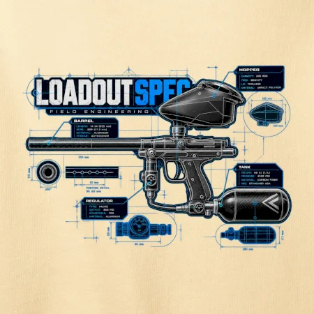 Technický výkres výstroja pre paintball