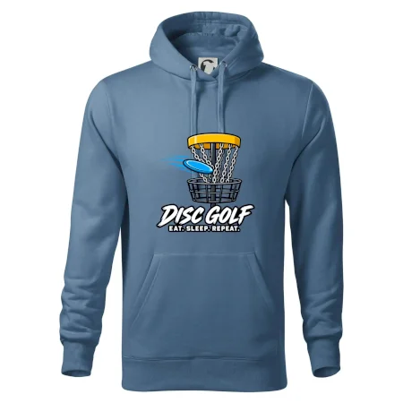 Discgolfový kôš s letiacim diskom eat sleep repeat
