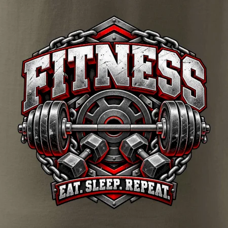 Fitness činka a závažia eat sleep repeat