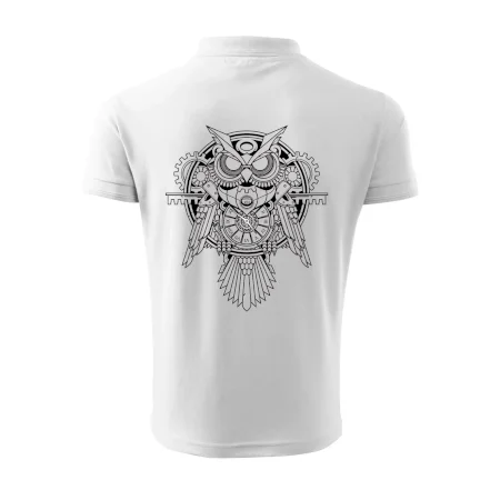 Steampunk sova čiernobiela