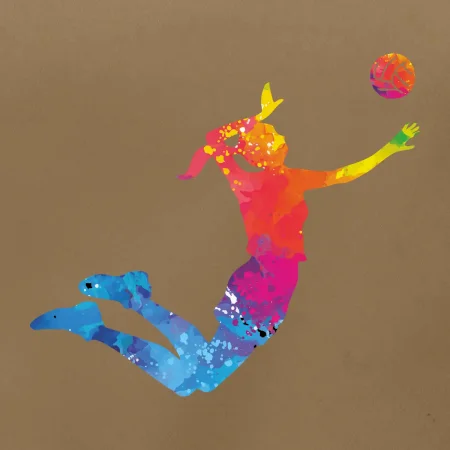 Volejbalista/Volejbalistka splash s loptou