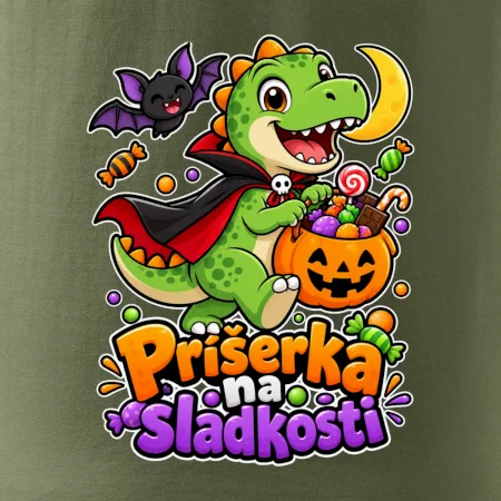 Príšerka na sladkosti - dinosaurus s tekvicou