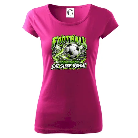 Futbalová lopta a štadión eat sleep repeat