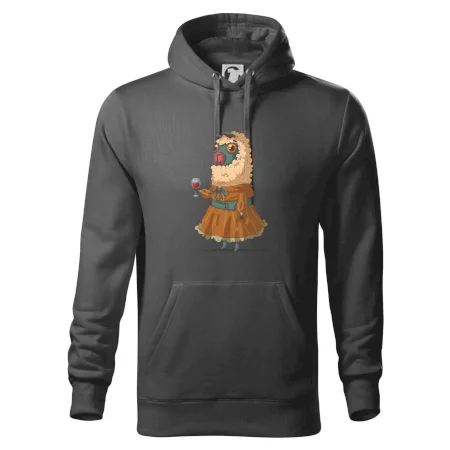 Alpaka s vínom žena