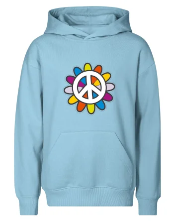 Peace symbol s kreslenou kvetinou
