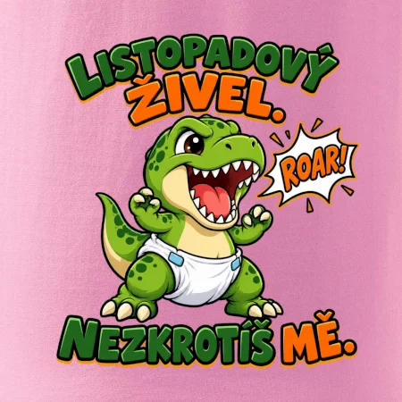 Listopadový živel zelený dinosaurus rex v plence