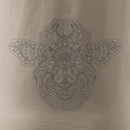 Steampunk včela čiernobiela