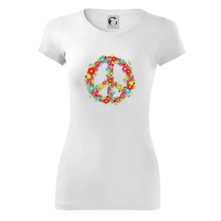 Peace symbol červené kvety