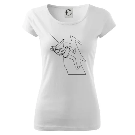 Lezec na skale jedným ťahom