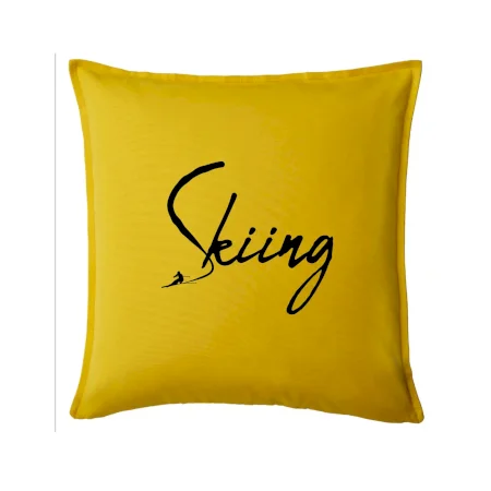 Skiing nápis lyžiar