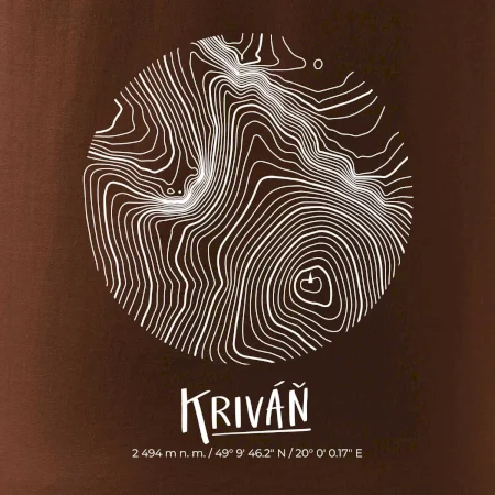 Kriváň - vrstevnice v kruhu