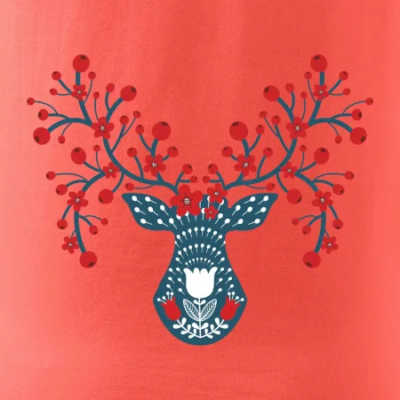 Folklór - jeleň s červenými plodmi