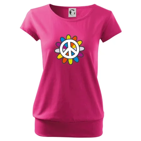Peace symbol s kreslenou kvetinou