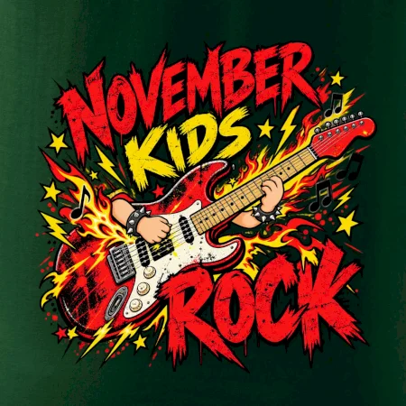 Rocková novembrová gitara s detskými rukami