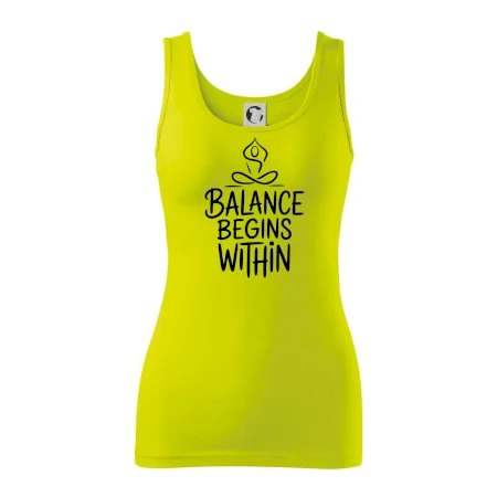 Balance begins within nápis