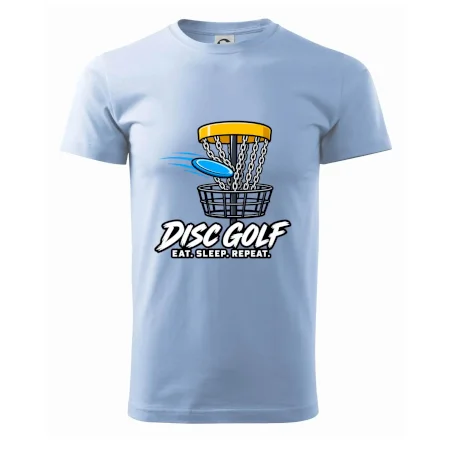 Discgolfový kôš s letiacim diskom eat sleep repeat