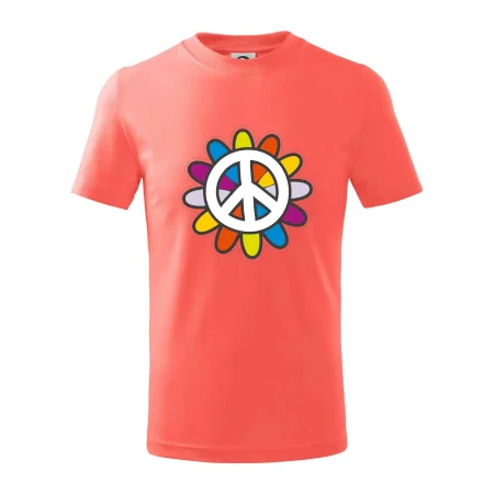 Peace symbol s kreslenou kvetinou